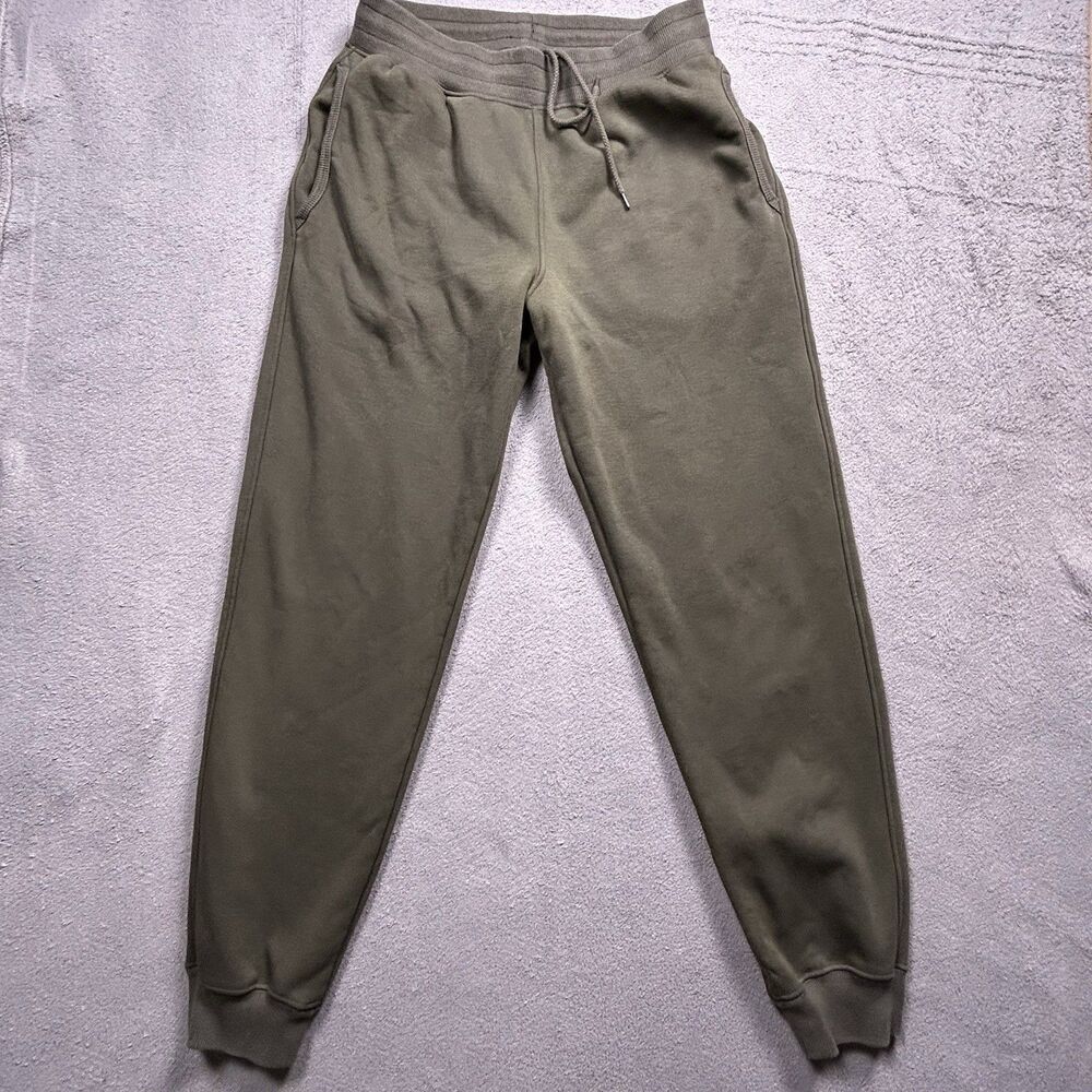 Uniqlo Heattech Jogger Sweatpants Mens M Olive Green Fleece Lined